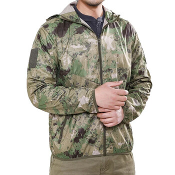 Μπουφάν Camouflage Tactical Skin Ανδρικά εξαιρετικά ελαφριά, γρήγορης ξήρανσης, αδιάβροχο παλτό πεζοπορίας Καλοκαιρινή στολή ψαρέματος Ρούχα κάμπινγκ