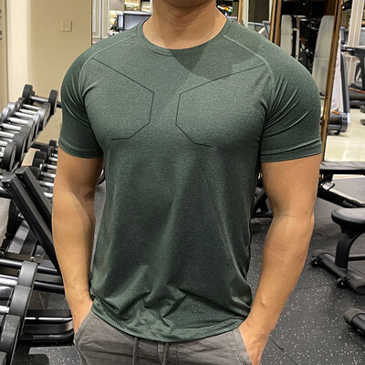 Nova ljetna muška majica za trčanje u teretani za 2023. Majice kratkih rukava elastični kroj Sportski trening Fitness Brzosušeća udobna majica od ledene svile