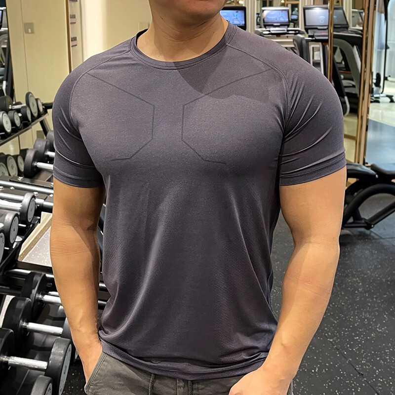 Nova ljetna muška majica za trčanje u teretani za 2023. Majice kratkih rukava elastični kroj Sportski trening Fitness Brzosušeća udobna majica od ledene svile