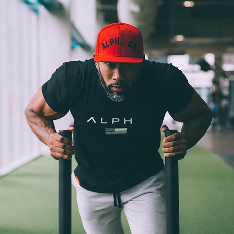 Ljetna modna muška ležerna majica kratkih rukava Sportska pamučna uska majica Muška odjeća za teretanu Sportska majica s kratkim rukavima