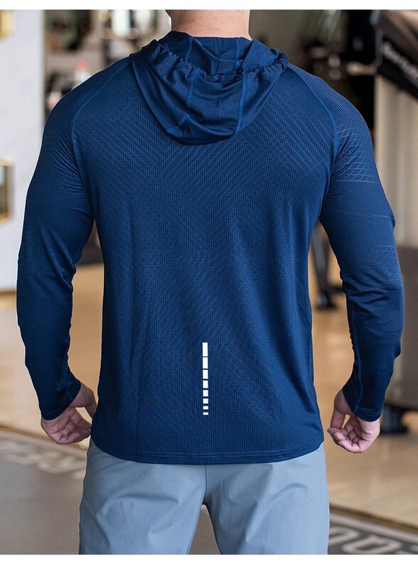 Sportske muške majice s kapuljačom, brzo sušenje, prozračne, visokokvalitetne elastične modne majice za trčanje, treniranje, muške bodybuilding fitness dugih rukava