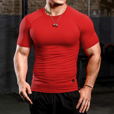 Muška uska sportska majica za bodybuilding Brzosušeća majica za trčanje kratkih rukava Kompresijska majica za teretanu Muškarci Fitness Sweatshirt Workout