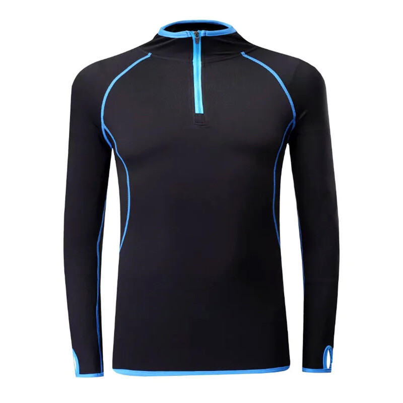 Nova proljetna elastična majica za trčanje iz 2023., muška majica kratkih rukava s dugim rukavima za bodybuilding u teretani, fitness trening s patentnim zatvaračem i ovratnikom