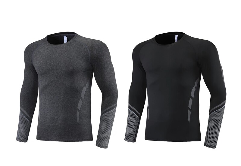 Vīriešu skriešanas kompresijas T-krekls ar garām piedurknēm Sporta T-krekli Sporta zāle Fitnesa džemperis Vīriešu Skriešanas Homme Athletic Ātri nožūstošs krekls
