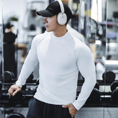 Gym Muška sportska kompresijska majica s dugim rukavima Brzosušeća majica za trčanje Ležerna majica s gornjim dijelom za bodybuilding Muški fitness Sweatshirt