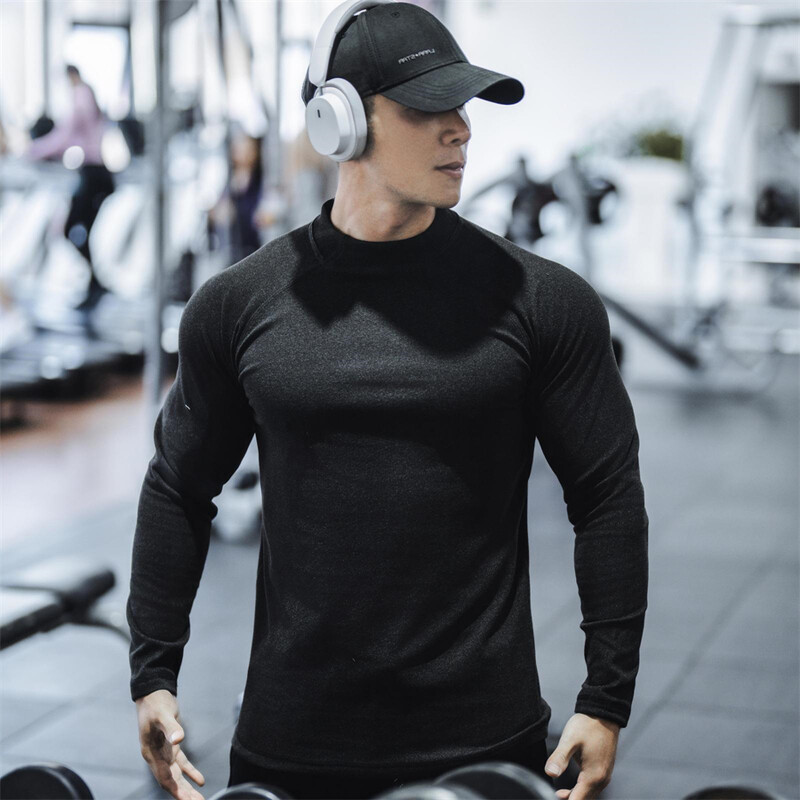 Gym Muška sportska kompresijska majica s dugim rukavima Brzosušeća majica za trčanje Ležerna majica s gornjim dijelom za bodybuilding Muški fitness Sweatshirt