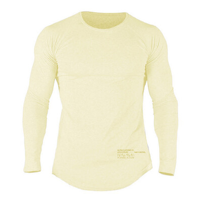 Muška bodybuilding sportska vježba trčanje kompresijska majica dugih rukava fitness odjeća muške uske tajice majica pamučna majica