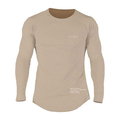 Muška bodybuilding sportska vježba trčanje kompresijska majica dugih rukava fitness odjeća muške uske tajice majica pamučna majica