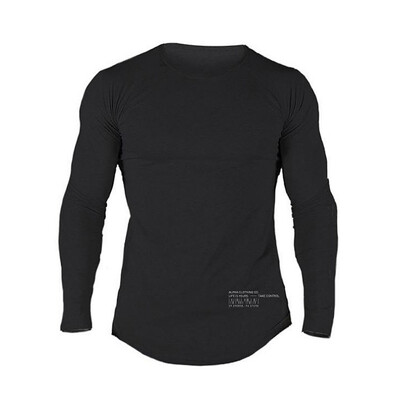 Muška bodybuilding sportska vježba trčanje kompresijska majica dugih rukava fitness odjeća muške uske tajice majica pamučna majica