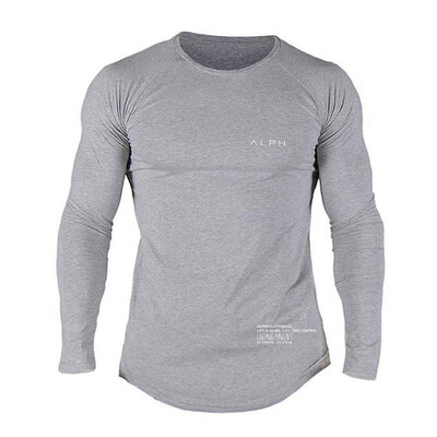 Muška bodybuilding sportska vježba trčanje kompresijska majica dugih rukava fitness odjeća muške uske tajice majica pamučna majica