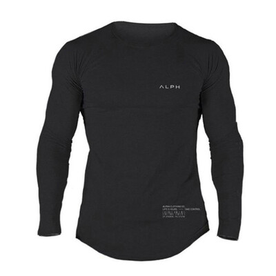 Muška bodybuilding sportska vježba trčanje kompresijska majica dugih rukava fitness odjeća muške uske tajice majica pamučna majica