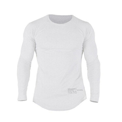 Muška bodybuilding sportska vježba trčanje kompresijska majica dugih rukava fitness odjeća muške uske tajice majica pamučna majica