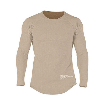 Muška bodybuilding sportska vježba trčanje kompresijska majica dugih rukava fitness odjeća muške uske tajice majica pamučna majica