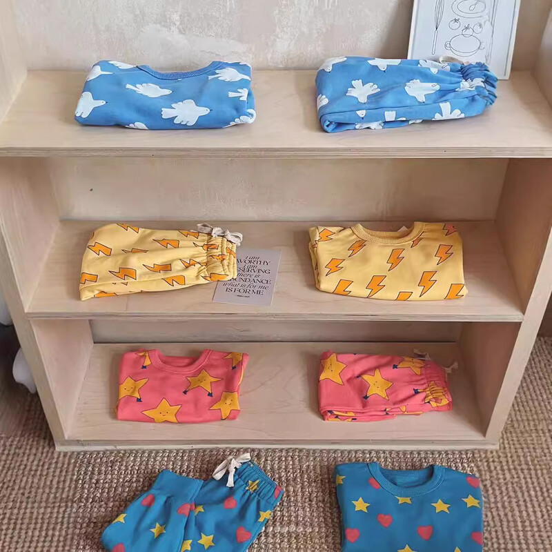 Na sklade 2024 Nové jesenné detské mikiny a nohavice s kreslenou potlačou pre dievčatá a chlapcov, športové svetre, pulóvre a nohavice