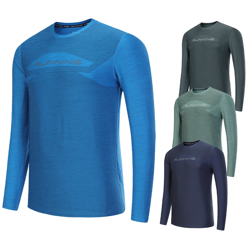 Kompresné tričko, športové, rýchloschnúce, bežecké, s potlačou, na cvičenie, fitness, outdoor, mužské, behanie s dlhým rukávom