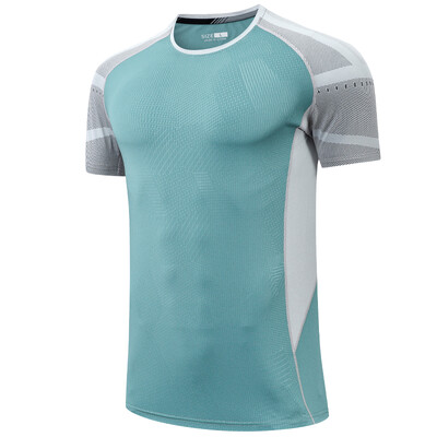 Majica za fitness, muška mrežasta ljetna sportska majica s raglan rukavima u boji, s O-izrezom i kratkim rukavima, majica za vježbanje bodybuildinga