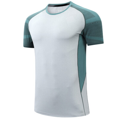 Majica za fitness, muška mrežasta ljetna sportska majica s raglan rukavima u boji, s O-izrezom i kratkim rukavima, majica za vježbanje bodybuildinga