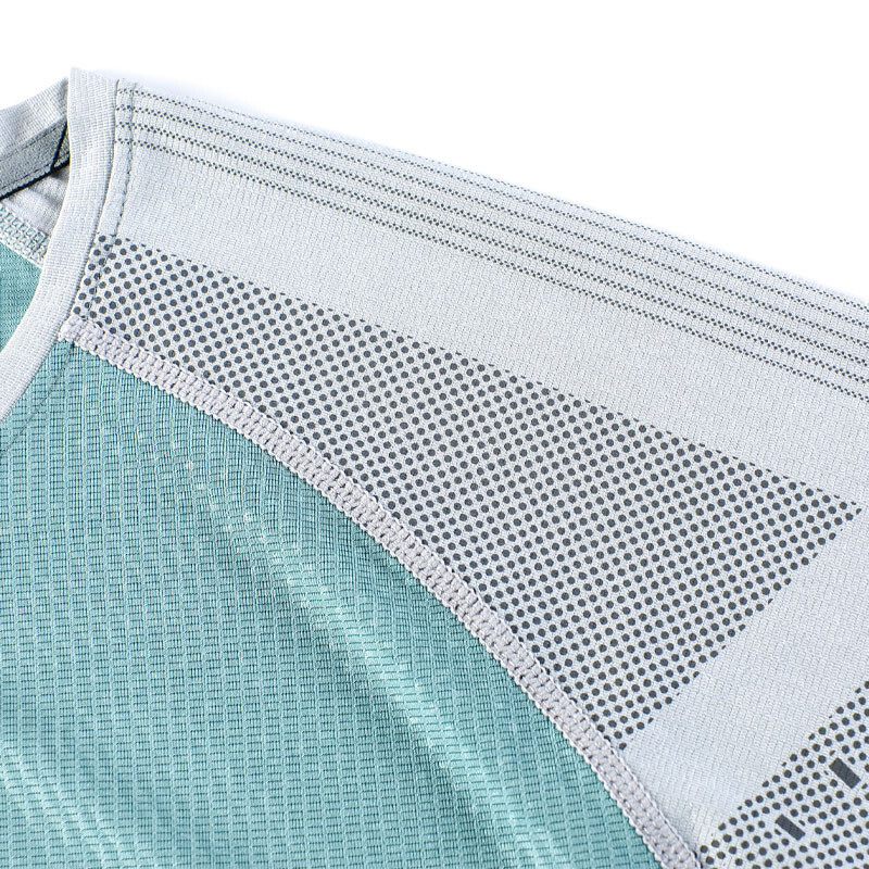 Majica za fitness, muška mrežasta ljetna sportska majica s raglan rukavima u boji, s O-izrezom i kratkim rukavima, majica za vježbanje bodybuildinga