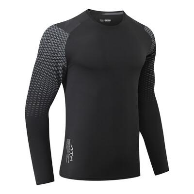 Cvičné outdoorové tričká s potlačou, bežecké, rýchloschnúce, elastické, fitness s dlhým rukávom, kompresné módne tričko na kulturistiku