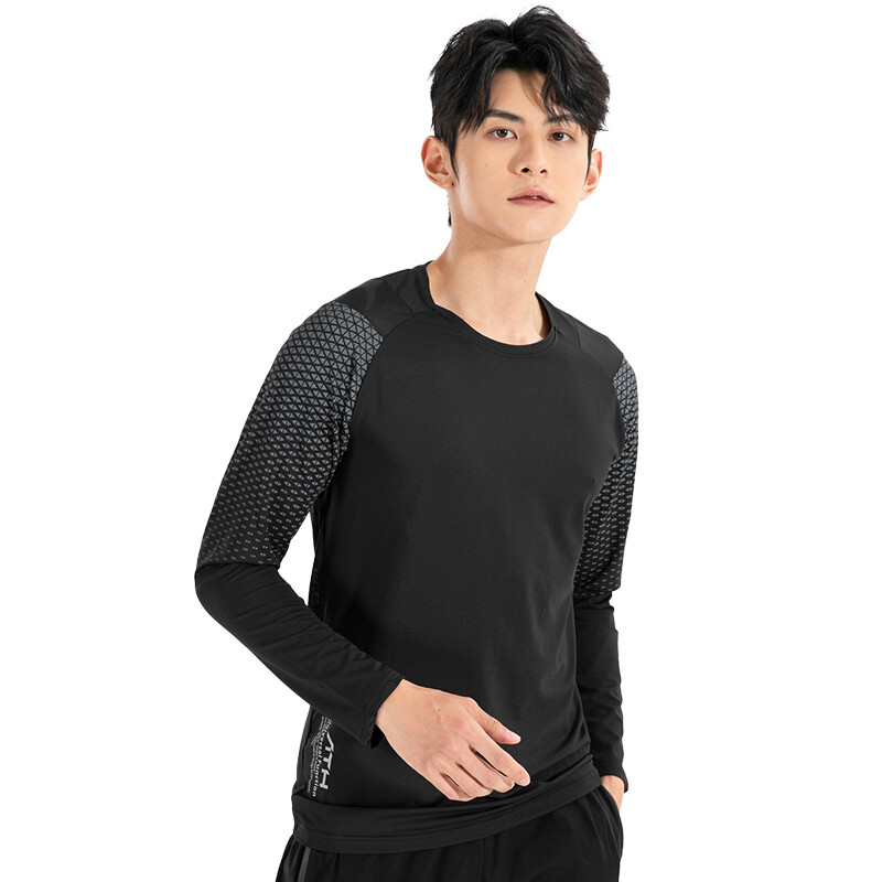 Cvičné outdoorové tričká s potlačou, bežecké, rýchloschnúce, elastické, fitness s dlhým rukávom, kompresné módne tričko na kulturistiku