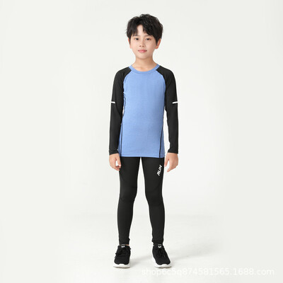 Dječji kompresijski komplet odijela za treniranje, majica dugih rukava, brzo sušenje, dječake, košarku, nogomet, teretanu, sportsku odjeću za vježbanje