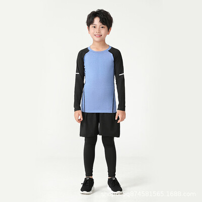 Dječji kompresijski komplet odijela za treniranje, majica dugih rukava, brzo sušenje, dječake, košarku, nogomet, teretanu, sportsku odjeću za vježbanje