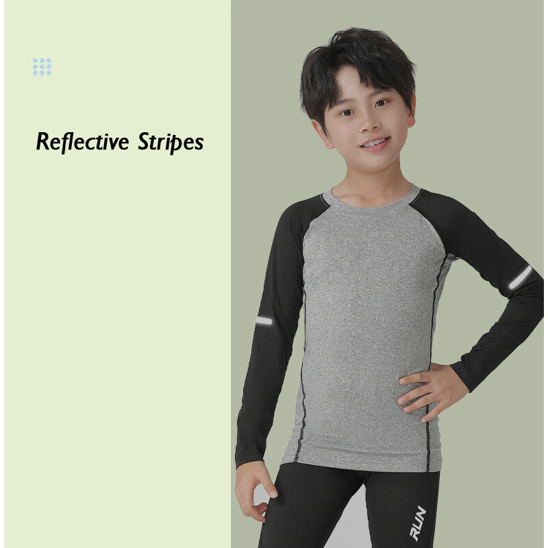 Dječji kompresijski komplet odijela za treniranje, majica dugih rukava, brzo sušenje, dječake, košarku, nogomet, teretanu, sportsku odjeću za vježbanje