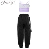 Detské dievčenské športové obleky, módne detské tepláky, krátky top s nohavicami, súpravy na cvičenie, beh, telocvičňu, gymnastické oblečenie