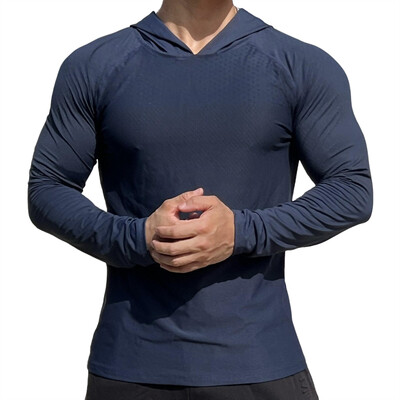 Muške jesenske majice dugih rukava Fitnes trening u teretani Majice s kapuljačom Sportska odjeća Muška sportska odjeća za trčanje Brzosušeća tanka majica