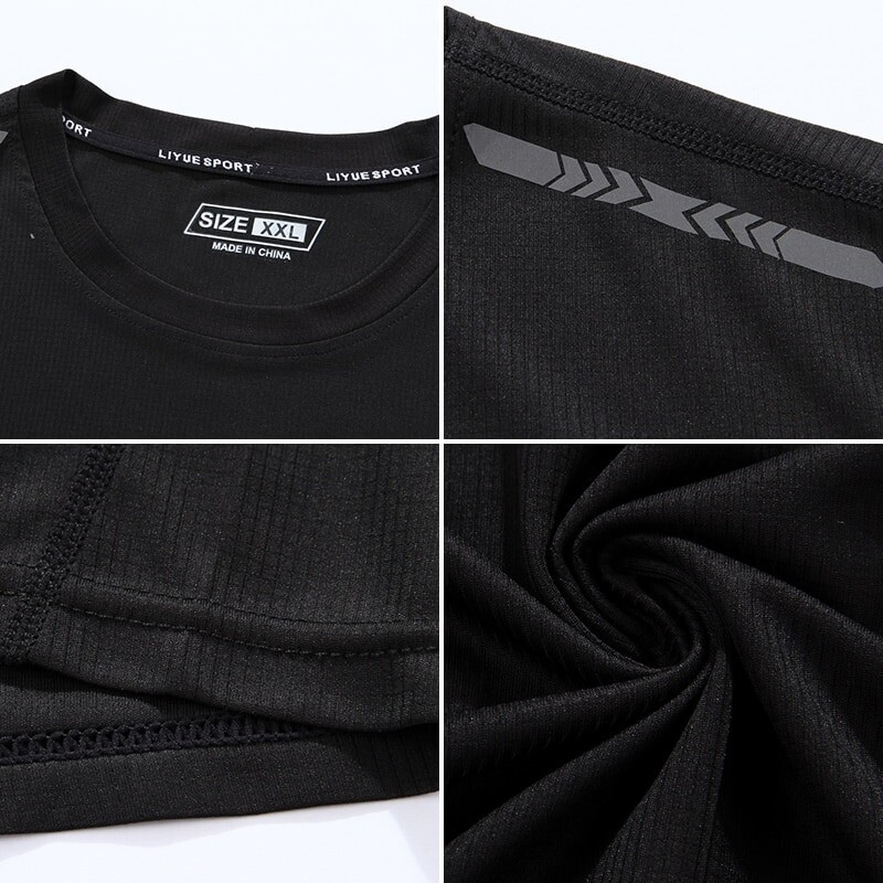 Spordisärk meeste suvine õhuke higi neelav poolvarrukatega kiiresti kuivav särk Ice siidist lühikeste varrukatega särk Running FitnessShi