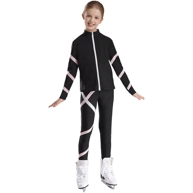 Kostim za umjetničko klizanje za djevojčice Sportsko odijelo Dukserica dugih rukava + sportske tajice Hlače Trenirka Odjeća za vježbanje joge