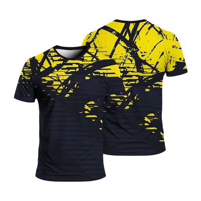 Sporto salės marškinėliai Vasaros mados sportiniai vyriški marškinėliai Laisvi, patogūs kasdieniai sportiniai drabužiai, bėgiojantis vyras, laisvalaikis apvalia kaklą trumpomis rankovėmis