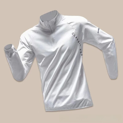 Muška trenirka s dugim rukavima i poluzatvaračima, sportska uniforma za fitness, koja se brzo suši