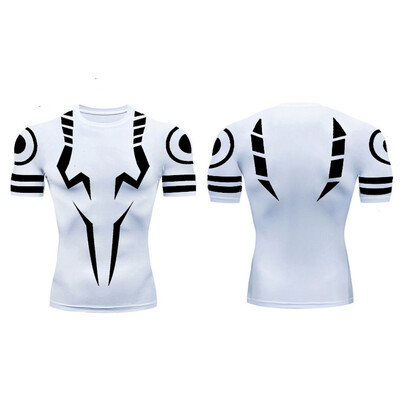 Anime „Jujutsu Kaisen“ kompresiniai marškinėliai, vyriški 3D spaudiniai „Sukuna“ kvėpuojantis futbolas, fitnesas, aptempti sportiniai drabužiai, greitai išdžiūstantys jojimo kelnaitės