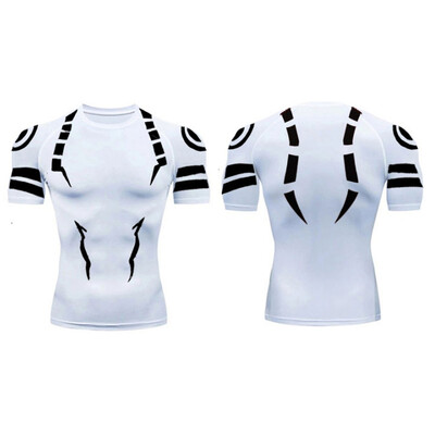 Anime „Jujutsu Kaisen“ kompresiniai marškinėliai, vyriški 3D spaudiniai „Sukuna“ kvėpuojantis futbolas, fitnesas, aptempti sportiniai drabužiai, greitai išdžiūstantys jojimo kelnaitės