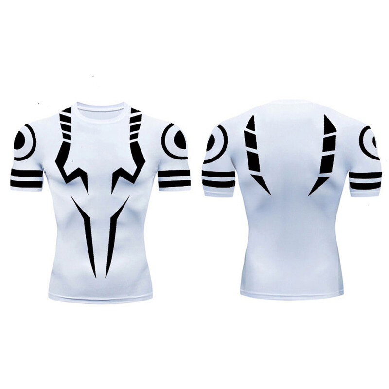 Anime „Jujutsu Kaisen“ kompresiniai marškinėliai, vyriški 3D spaudiniai „Sukuna“ kvėpuojantis futbolas, fitnesas, aptempti sportiniai drabužiai, greitai išdžiūstantys jojimo kelnaitės