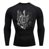 Nova kompresijska majica s Y2K printom za trčanje, muška brzosušeća sportska odjeća za fitness, sportska sportska majica za teretanu, dugih rukava, prozračna majica