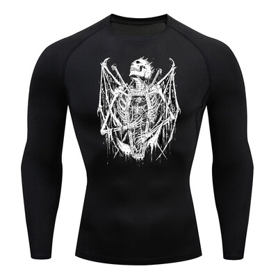 Nova kompresijska majica s Y2K printom za trčanje, muška brzosušeća sportska odjeća za fitness, sportska sportska majica za teretanu, dugih rukava, prozračna majica