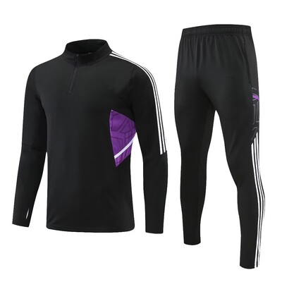 Nová športová súprava pre mužov a deti, chlapcov a dievčat, 2 farby, bunda s polovičným zipsom, tréningové oblečenie, hry, dresy, futbalové súpravy, topy a nohavice.