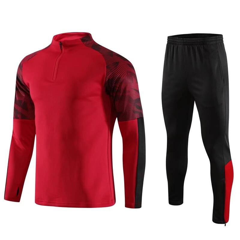 Nová športová súprava pre mužov a deti, chlapcov a dievčat, 2 farby, bunda s polovičným zipsom, tréningové oblečenie, hry, dresy, futbalové súpravy, topy a nohavice.