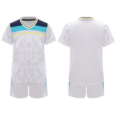 Dječja, dječačka uniforma nogometnog tima, majica kratkih rukava s V-izrezom, kratkih rukava, blok majica s uzicom i elastičnim pojasom