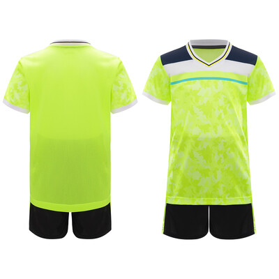 Dječja, dječačka uniforma nogometnog tima, majica kratkih rukava s V-izrezom, kratkih rukava, blok majica s uzicom i elastičnim pojasom