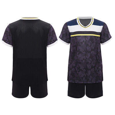 Dječja, dječačka uniforma nogometnog tima, majica kratkih rukava s V-izrezom, kratkih rukava, blok majica s uzicom i elastičnim pojasom