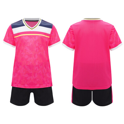 Dječja, dječačka uniforma nogometnog tima, majica kratkih rukava s V-izrezom, kratkih rukava, blok majica s uzicom i elastičnim pojasom