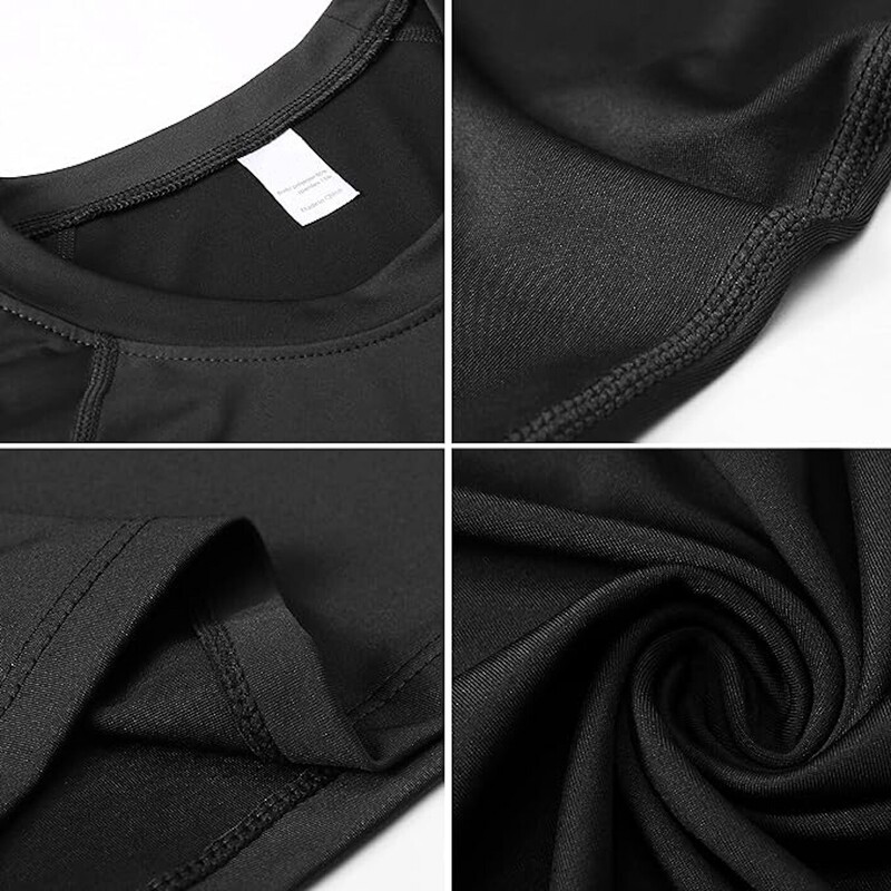 Paket od 2 muške kompresijske majice dugih rukava, atletske majice za vježbanje, osnovni sloj, brzo sušeća sportska atletska majica za vježbanje