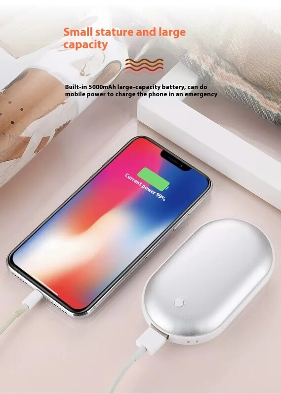 Forrón eladó téli hordozható USB töltő zseb meleg mobiltelefon táp mini meleg mobiltelefon kétoldalas gyors fűtés 5000mAh