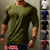 Ανδρικό μπλουζάκι με μακρυμάνικο μπλουζάκι συμπίεσης γυμναστικής Αθλητικά μπλουζάκια Quick Dry Fitness για τρέξιμο Μπλουζάκια Ανδρικά μπλουζάκια Bodybuilding Ρούχα γυμναστικής
