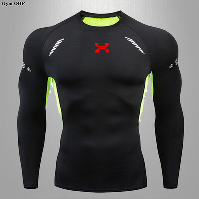 Cămașă sport Tricou de fitness Tricou de corp pentru alergare îmbrăcăminte strânsă pentru bărbați Îmbrăcăminte sportivă cu uscare rapidă Top elastic înalt Sport Top cu mâneci lungi