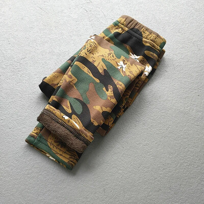 Dievčenské tenké flísové legíny, jarné a jesenné dievčenské nohavice, zimné, detské, sladké retro maskáčové kvetinové úzke nohavice, detské oblečenie