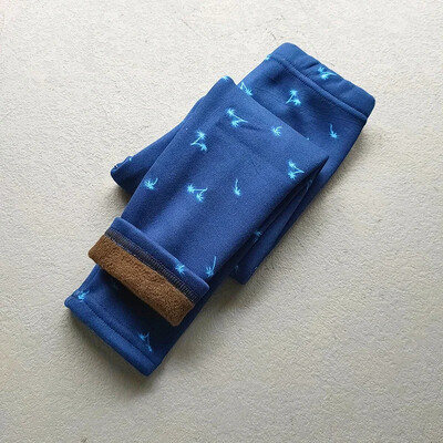 Dievčenské tenké flísové legíny, jarné a jesenné dievčenské nohavice, zimné, detské, sladké retro maskáčové kvetinové úzke nohavice, detské oblečenie